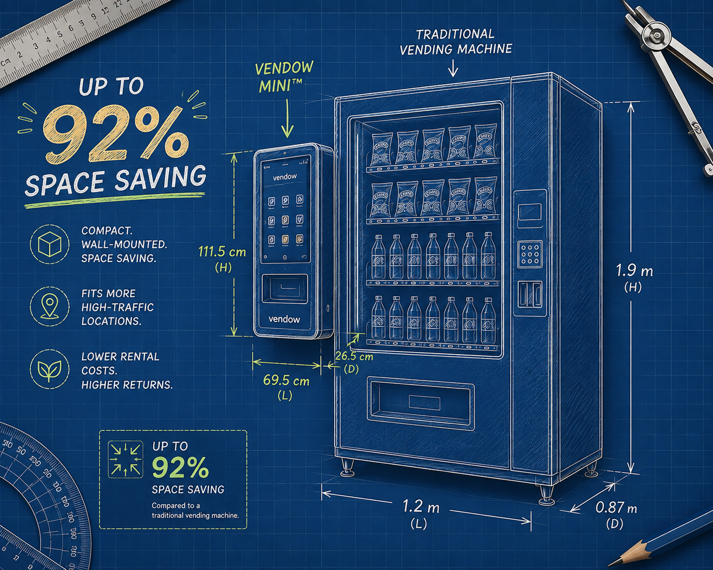 Vendow Mini vs Traditional Vending Machine